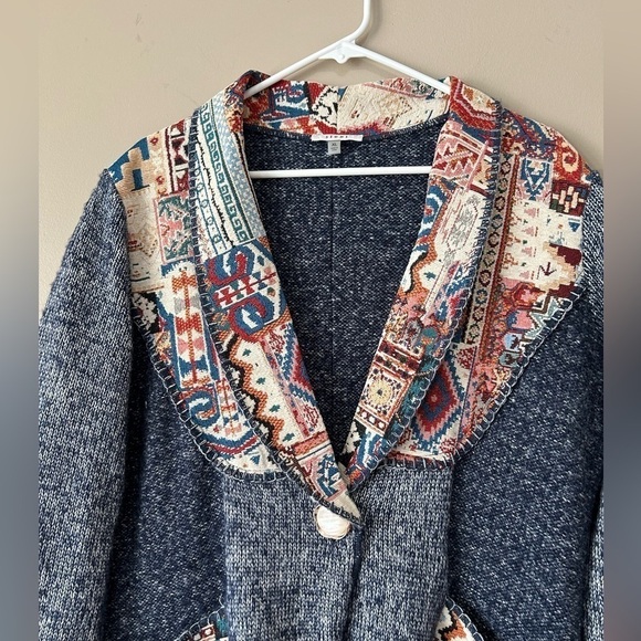 Sioni Blue Denim Western Cardigan Women’s size XL - Picture 2 of 12